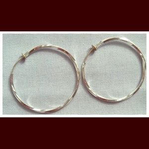Silver Hoop Earrings 2”